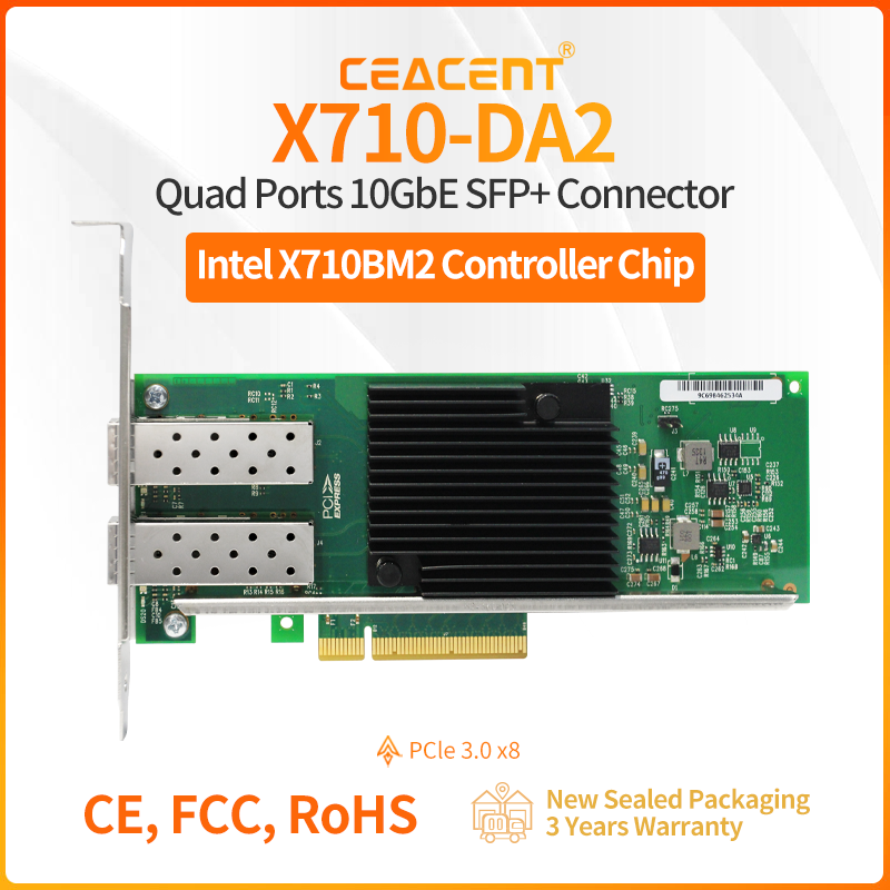 X710-DA2 Набор микросхем Intel – обзор и цена 10Gb Sfp+ Pcie Network Card Dual Port