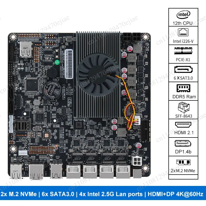 Материнская плата N100 Mini IT – обзор и цена Nas Motherboard N100 6 Sata