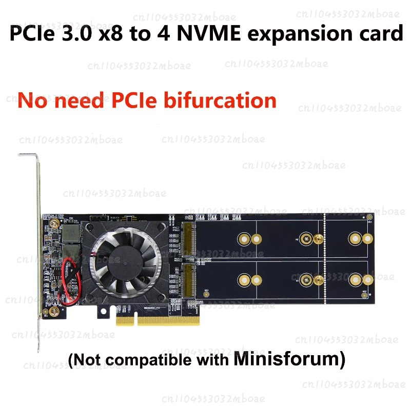 Адаптер PEX8747 Chip PCIe 3.0  – обзор и цена Quad M.2 Nvme Pcie Bifurcation Card